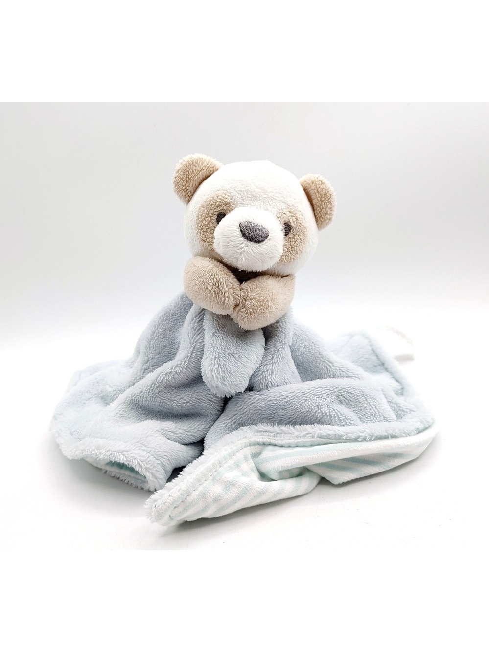 Carters Blue Tan White Teddy Bear Lovey Security Blanket 2023